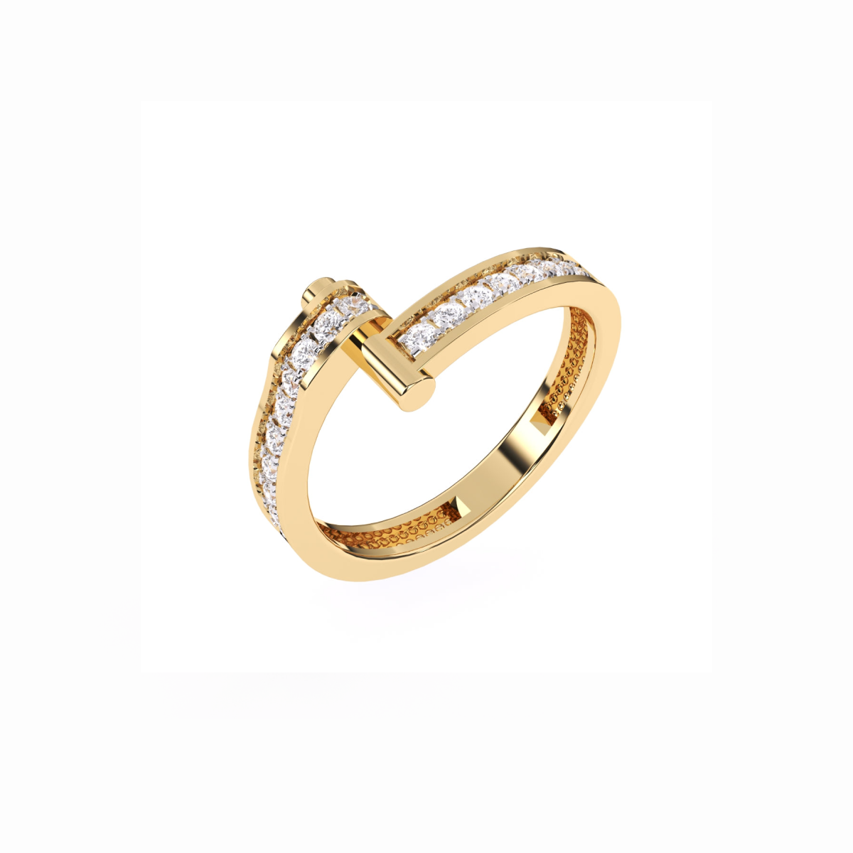 Round 14K Rose Gold Full Eternity Wedding Band